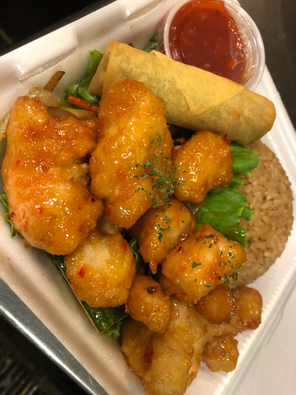 Order Orange Chicken Plate food online from Mix Pacific Rim store, Las Cruces on bringmethat.com