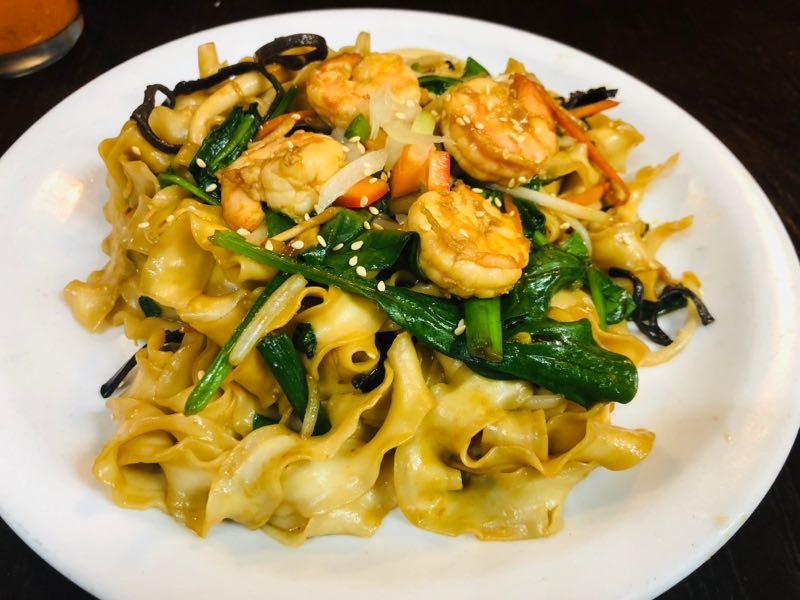 Order Shrimp Knife Cut Noodle 虾炒刀削面 food online from Noodle Era store, San Bruno on bringmethat.com