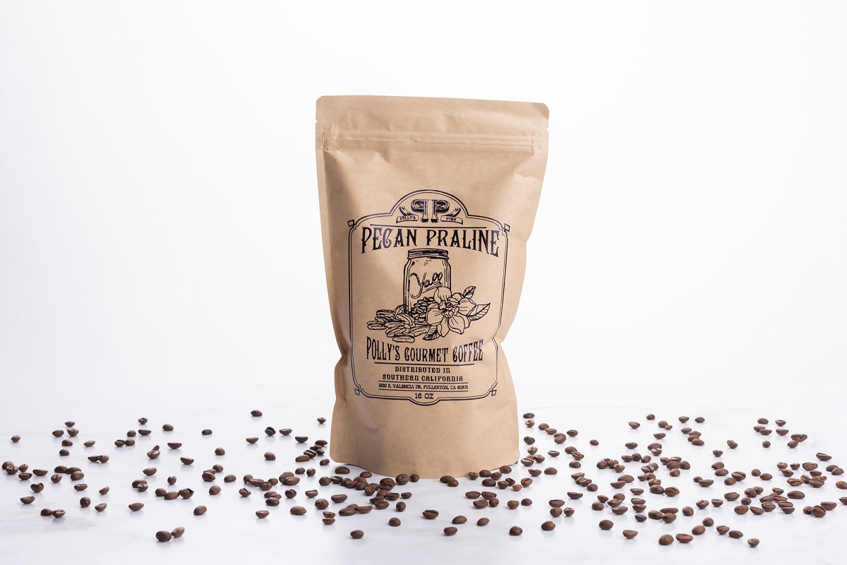 Order 1lb Polly's Pecan Coffee Bag food online from Polly's Pies Restaurant & Bakery store, Norco on bringmethat.com
