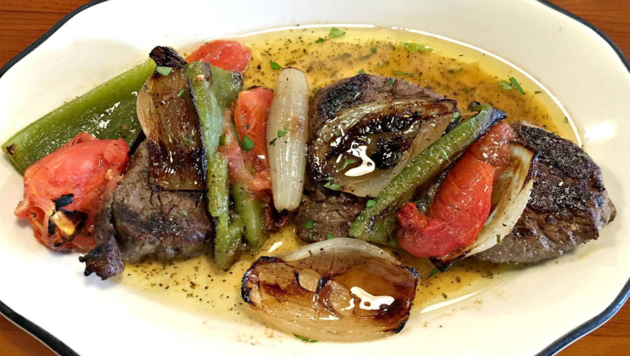 Order Beef Shish Kebob food online from Mykonos Mayeron Auth Greek Cookery store, Longwood on bringmethat.com