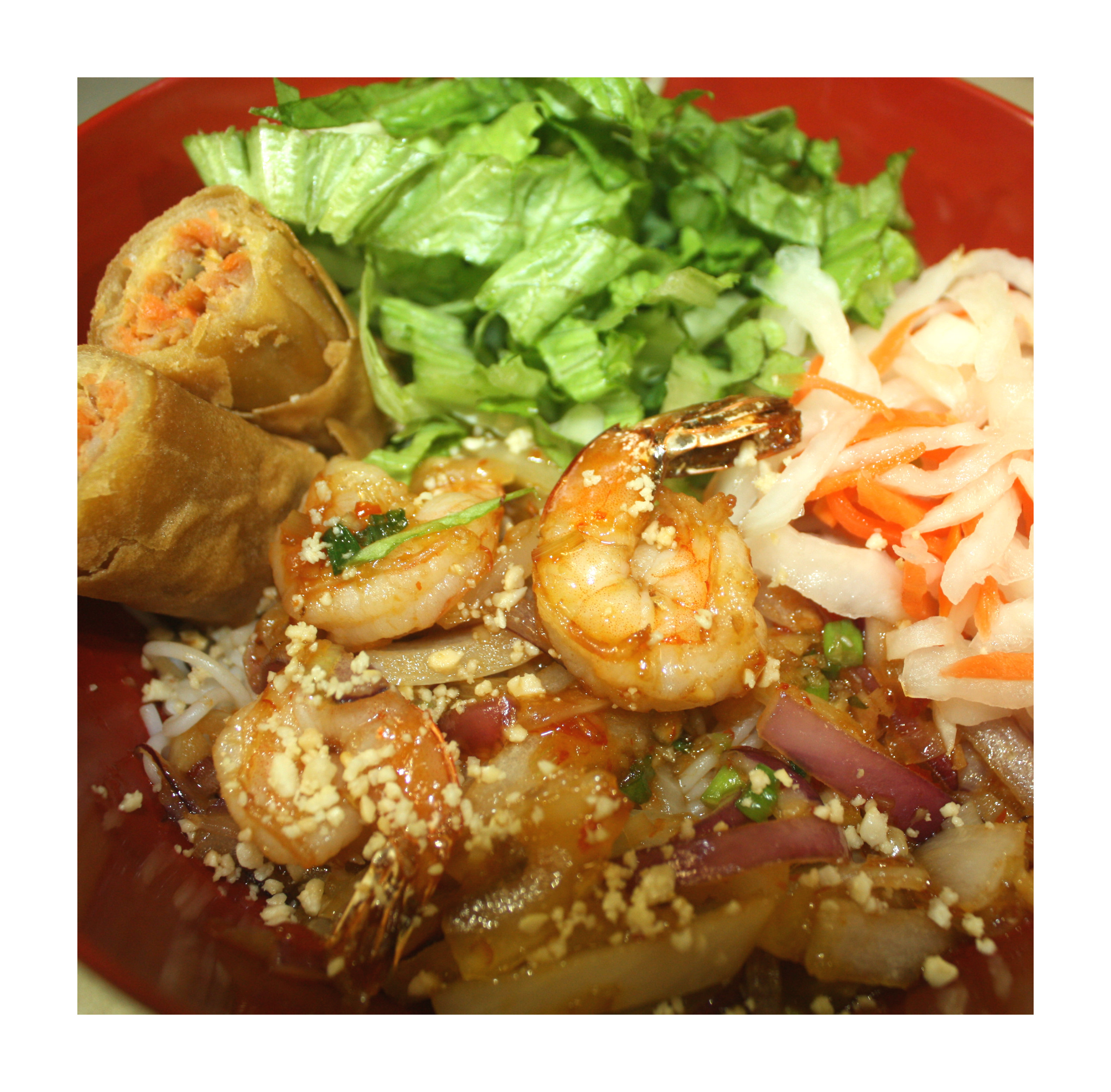 Order VN1. Grilled Meat and Egg Roll Noodle Salad food online from Nam's Noodle store, Madison on bringmethat.com
