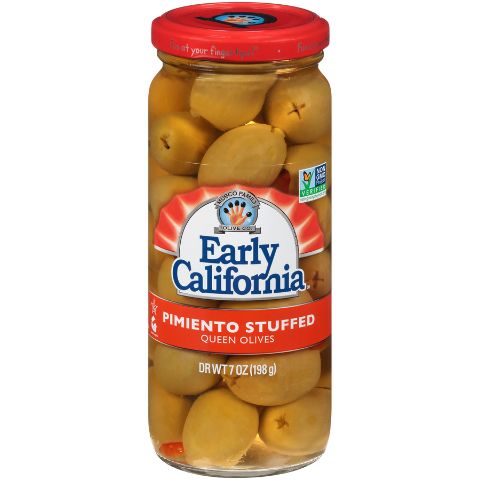 Order Early California Queen Olives 7oz food online from 7-Eleven store, Hackettstown on bringmethat.com