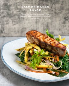 Order Salmon Mango Salad food online from Cha Yen Thai Cookery store, Watertown on bringmethat.com