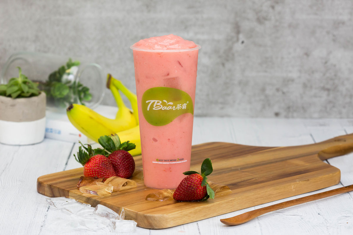 Order Strawberry and Banana Smoothie 香蕉草莓 food online from Tbaar store, Quincy on bringmethat.com