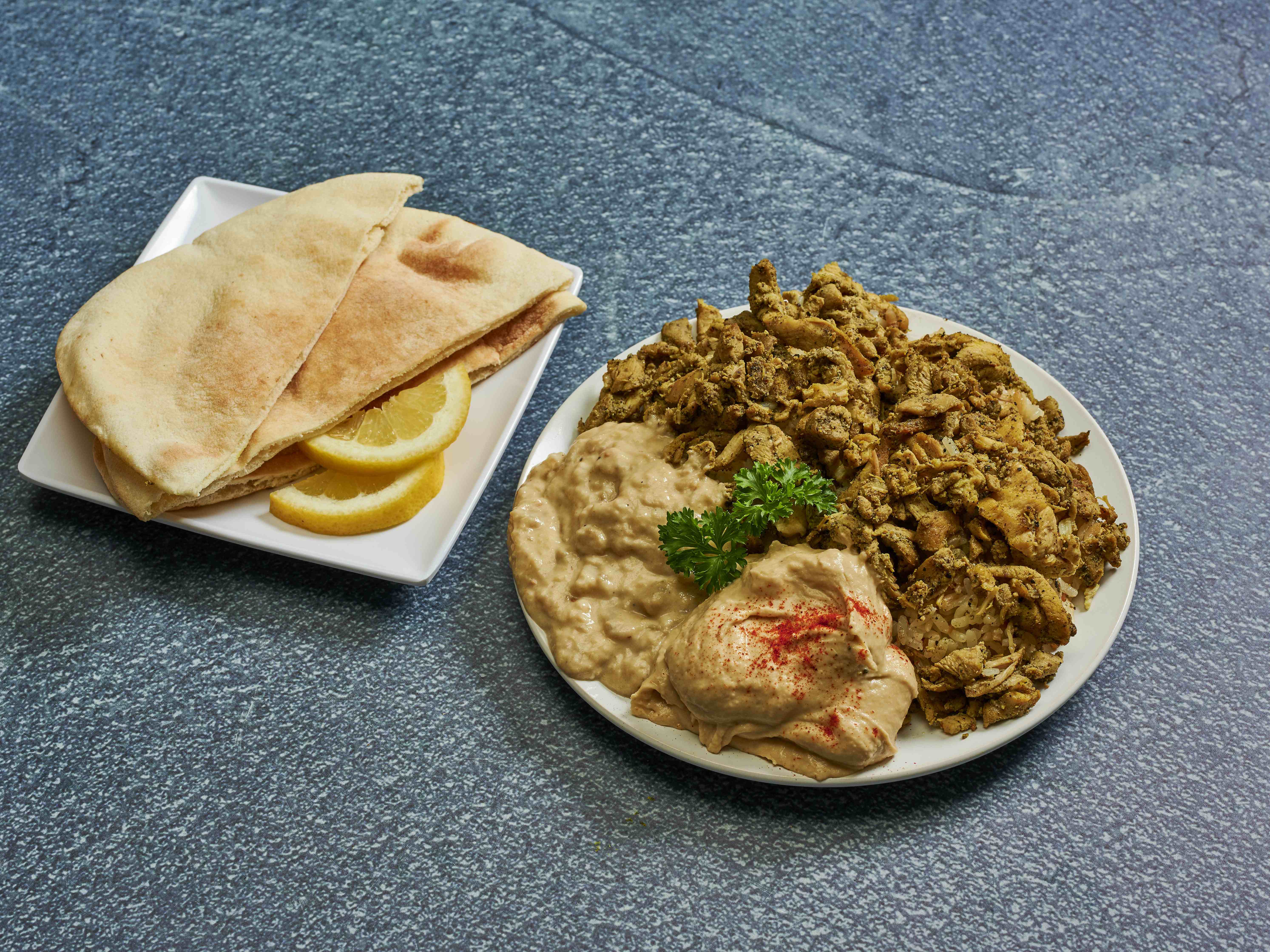 Order Chicken Shawerma Plate food online from Kabab Grill Restaurant store, Westminster on bringmethat.com