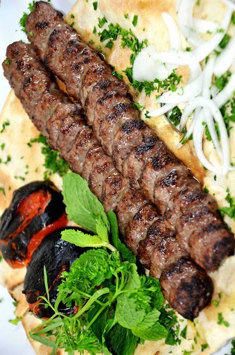 Order Kabab Koobideh Beef with Bread کباب کوبیده با نان داغ food online from Kourosh Restaurant store, Woodland Hills on bringmethat.com