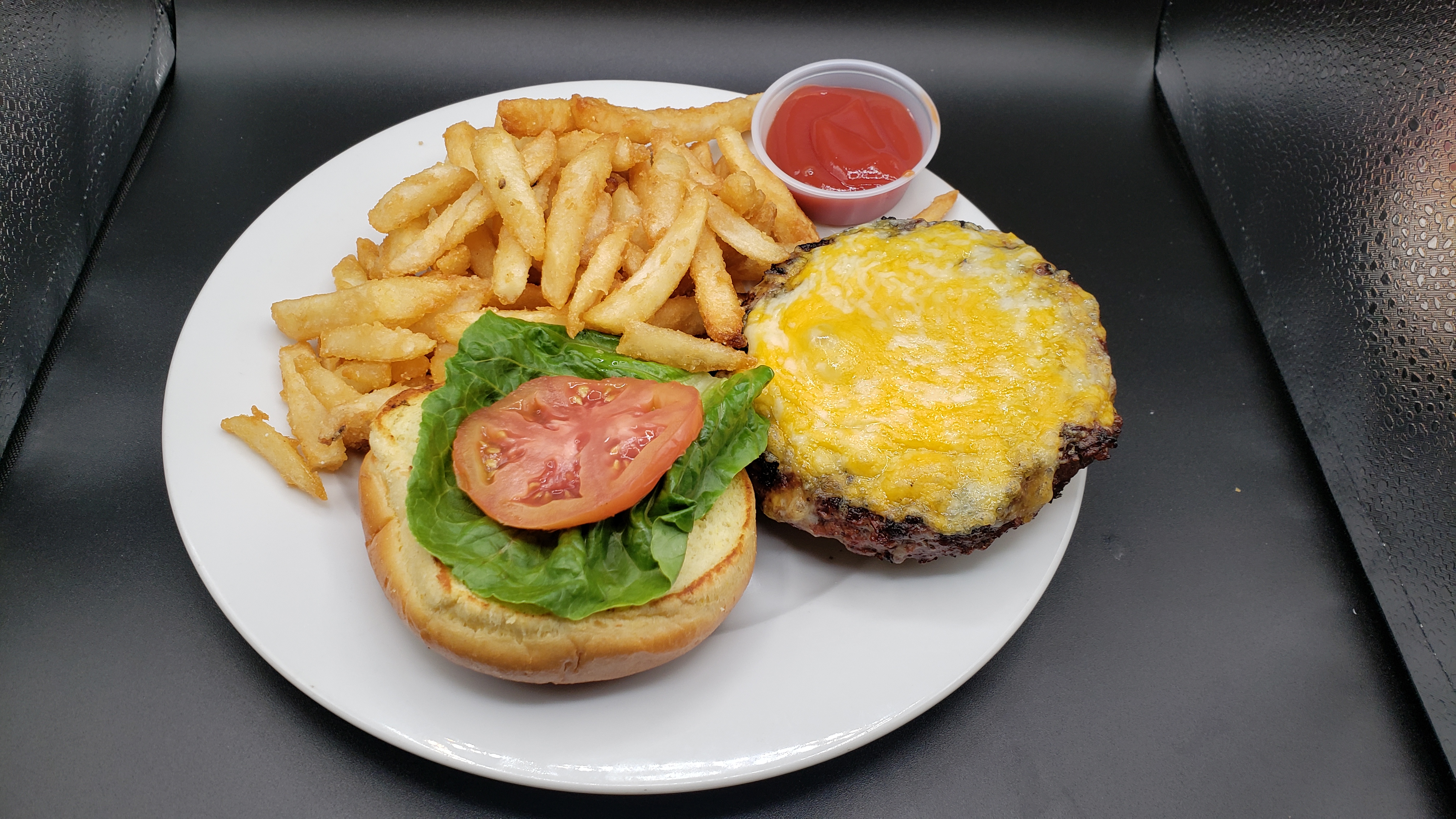Order *Cheese Burger food online from Electric Palm Restaurant store, Woodbridge on bringmethat.com