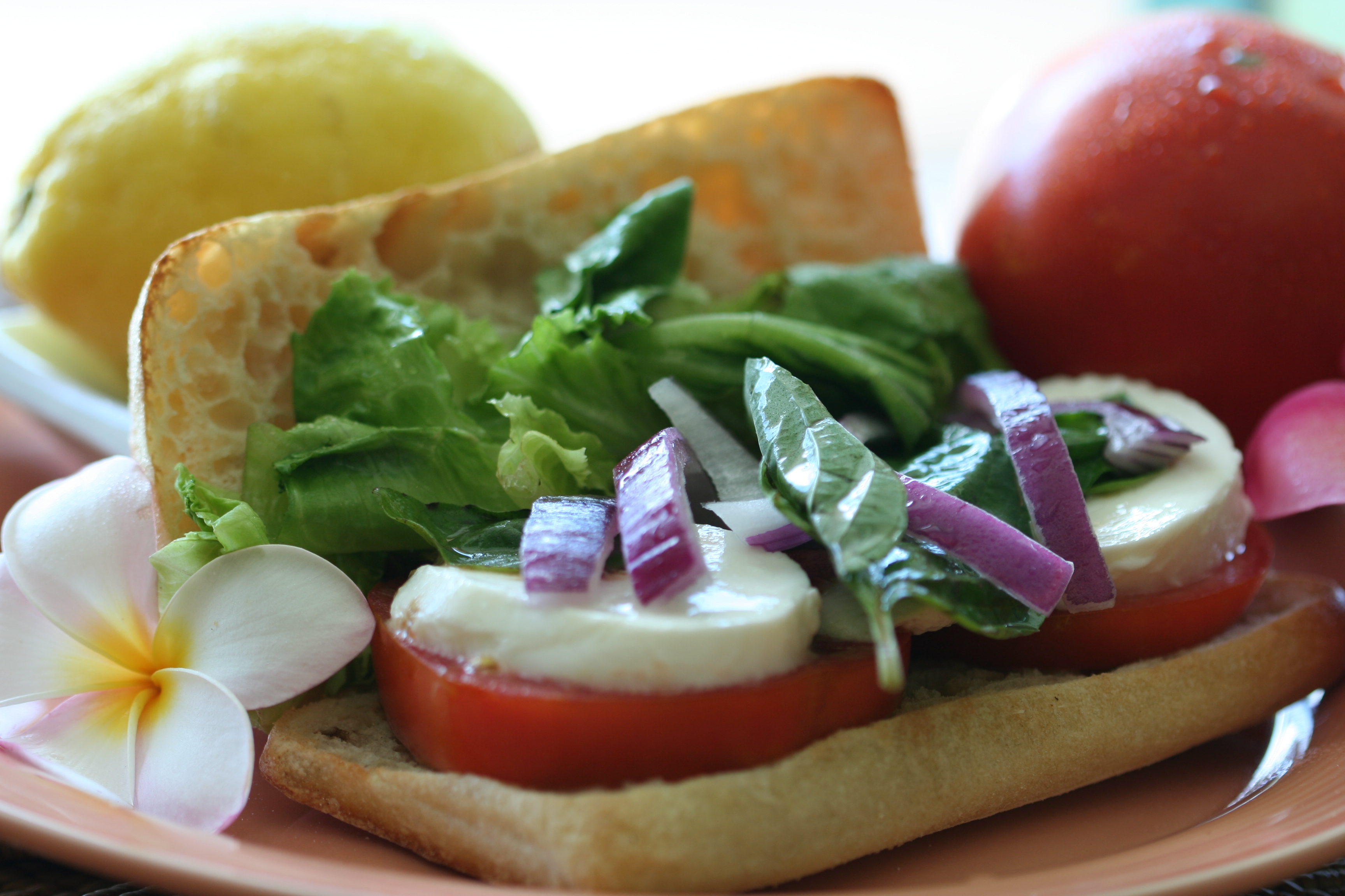 Order Caprese Sandwich food online from Aloha Salads store, Kapolei on bringmethat.com