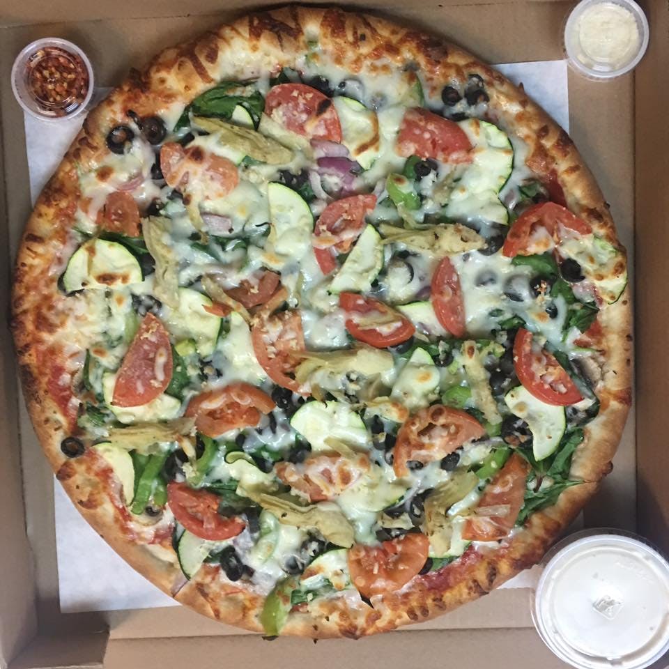 Order Classic Veggie Pizza - Small 12'' food online from Rosaria Pizza store, San Diego on bringmethat.com