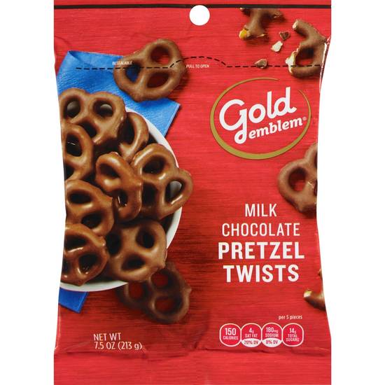 Order Gold Emblem Milk Chocolate Covered Pretzels food online from Cvs store, FOUNTAIN VALLEY on bringmethat.com