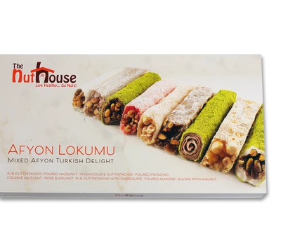 Order Afyon lokum mixed Turkish delights 700g food online from Nut House Co store, Bridgeview on bringmethat.com