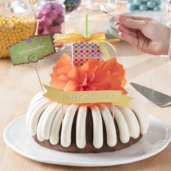 Order Delicious Wishes 8” Decorated Bundt Cake food online from Nothing Bundt Cakes store, Chula Vista on bringmethat.com