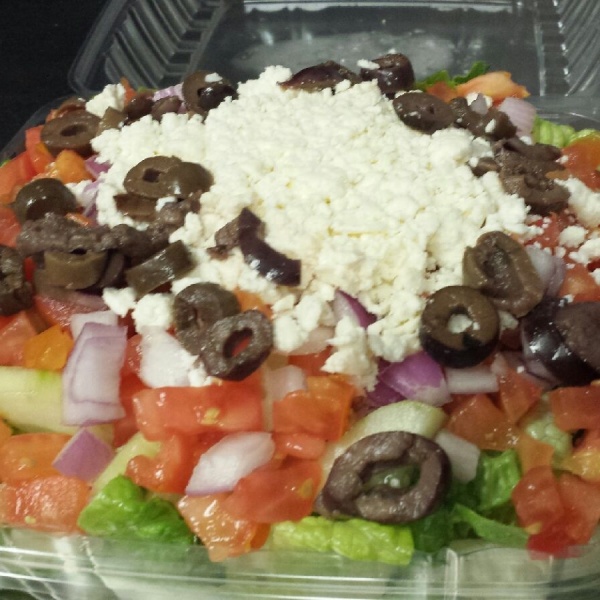 Order Greek Salad food online from Lenzini's 241 Pizza store, Los Angeles on bringmethat.com