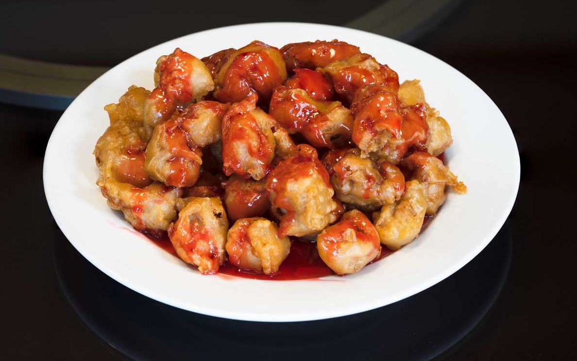 Order 33. Sweet and Sour Pork 甜酸猪 food online from China town Restaurant store, Anchorage on bringmethat.com