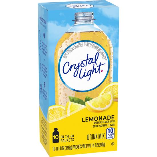 Order Crystal Light Drink Mix Natural Lemonade (0.14 oz x 10 ct) food online from Rite Aid store, Corona Del Mar on bringmethat.com