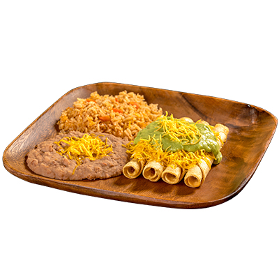 Order #8 4 Rolled tacos W / Guacamole and cheese food online from Filiberto's Mexican Food store, Tucson on bringmethat.com
