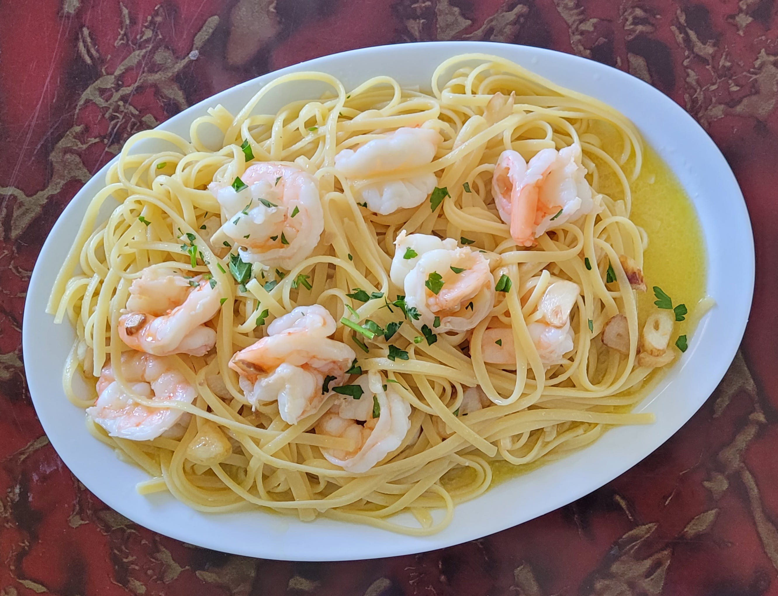 Order Shrimp Scampi - Entree food online from Rhythm And Spice Pizzeria And Grill store, New Brunswick on bringmethat.com