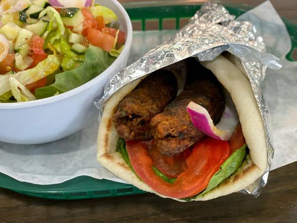 Order Kebab wrap & Side Salad food online from Pure Vegan Cafe store, Raleigh on bringmethat.com