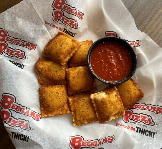 Order Cheese Breaded Ravioli (4 pcs) food online from Beggars Pizza store, Chicago on bringmethat.com