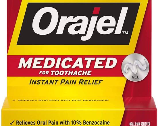 Order Orajel Medicated For Toothache Gel .25 OZ food online from Pit Stop Liquor Mart store, El Monte on bringmethat.com