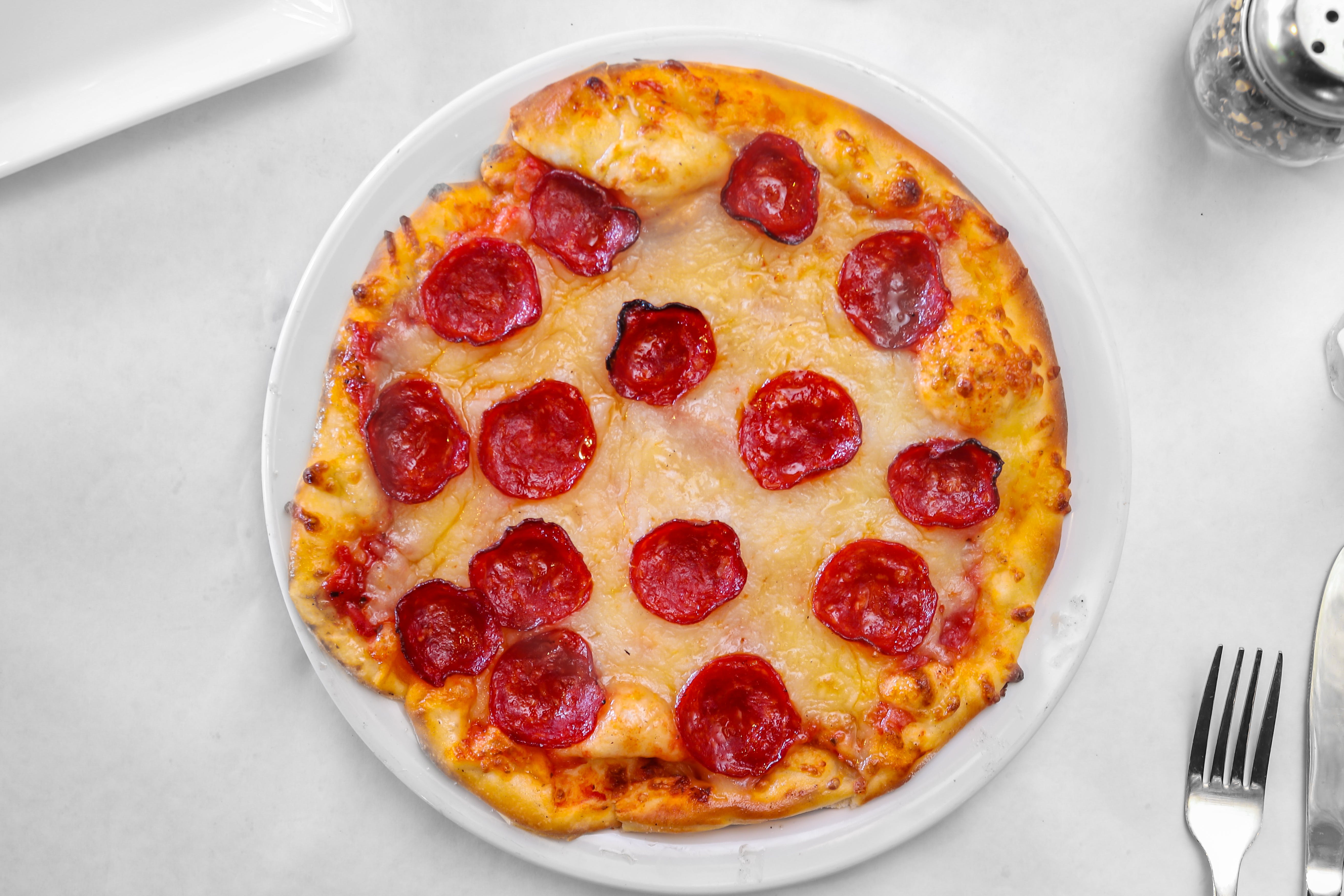 Order Kid's Pepperoni Pizza - Kids food online from Santorini Restaurant store, Danville on bringmethat.com