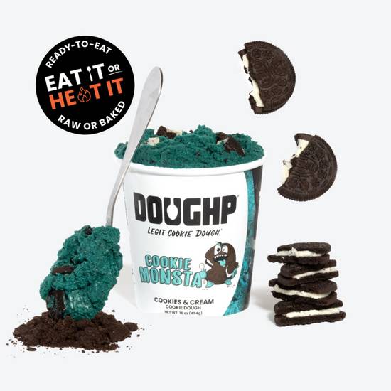Order Doughp Cookie Monsta Cookies & Cream Edible Cookie Dough 16oz food online from Everyday Needs by Gopuff store, Escondido on bringmethat.com