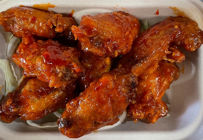 Order Sweet Chili-Glazed Chicken Wings (8pc) food online from Little Chef Chinese store, San Diego on bringmethat.com