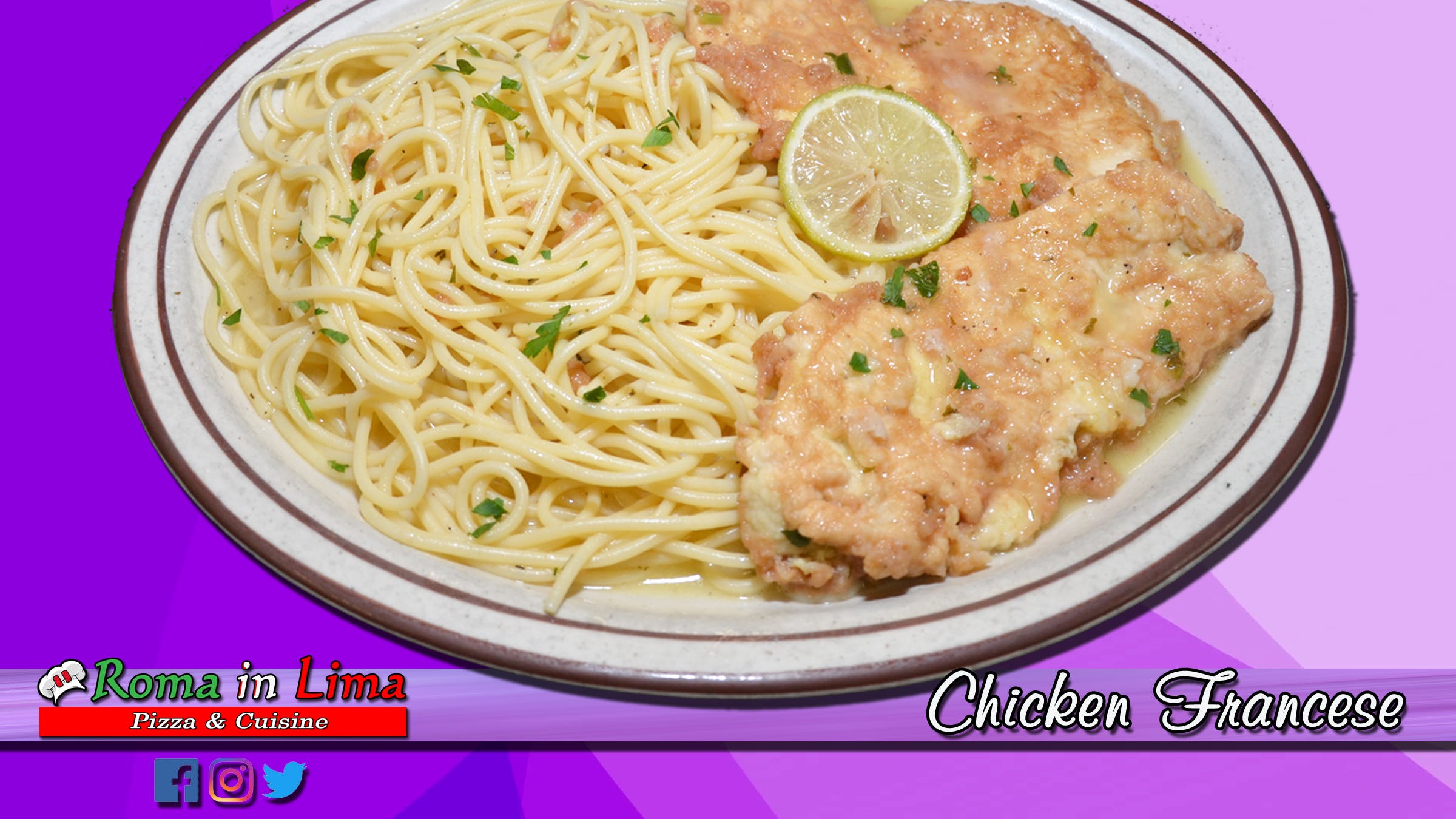 Order Chicken Francese - Pasta food online from Roma In Lima Pizza & Cuisine store, Immokalee on bringmethat.com