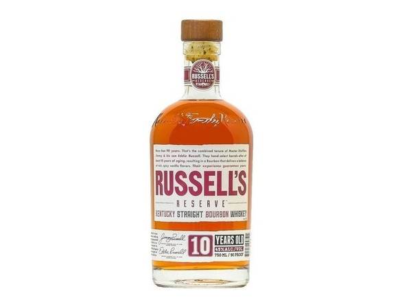 Order Russell's Reserve 10 Year Old Bourbon - 750ml Bottle food online from Josh Wines & Liquors Inc store, New York on bringmethat.com