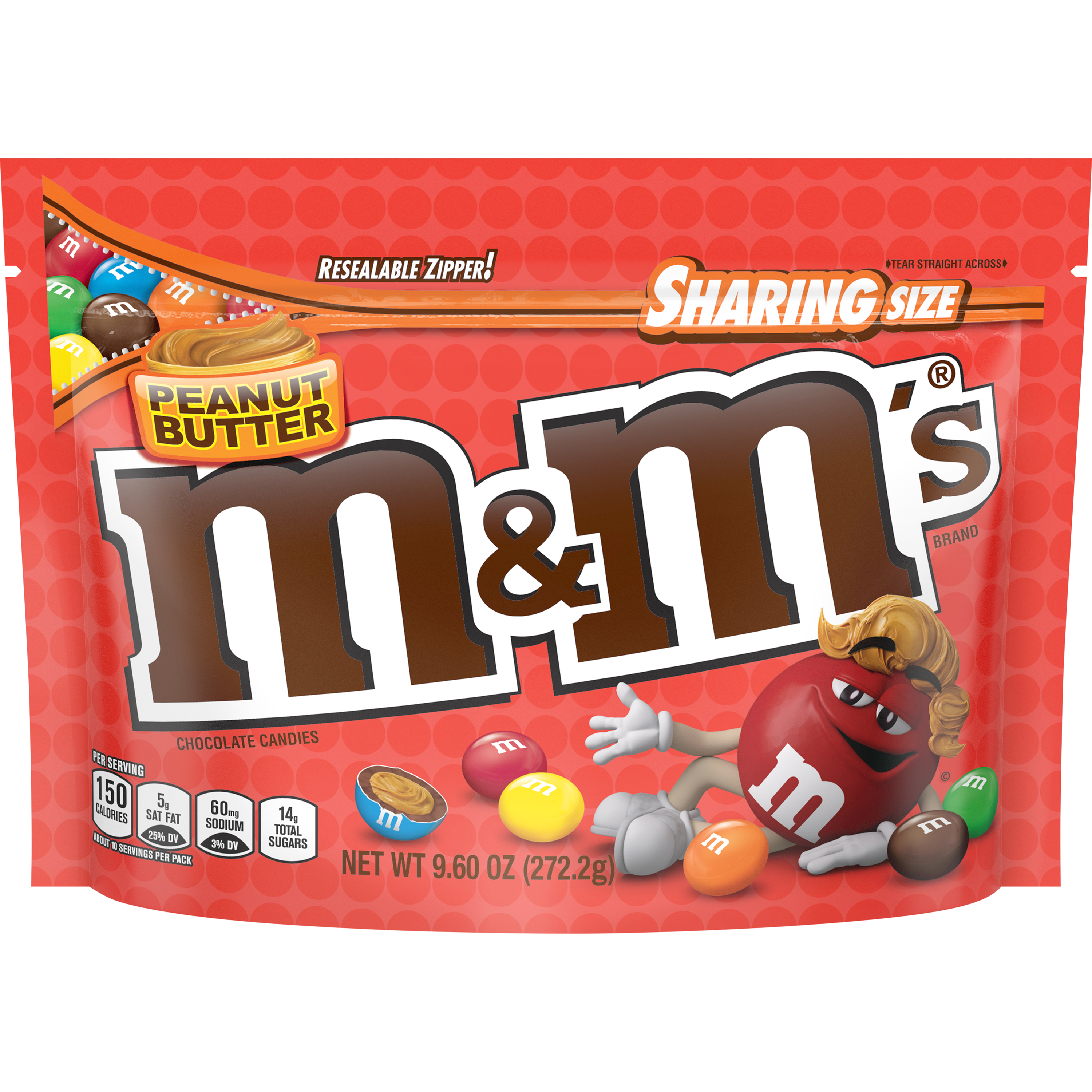Order M&M'S, Peanut Butter Milk Chocolate Candy Sharing Size Bag - 9.6 oz food online from Rite Aid store, MILLER PLACE on bringmethat.com