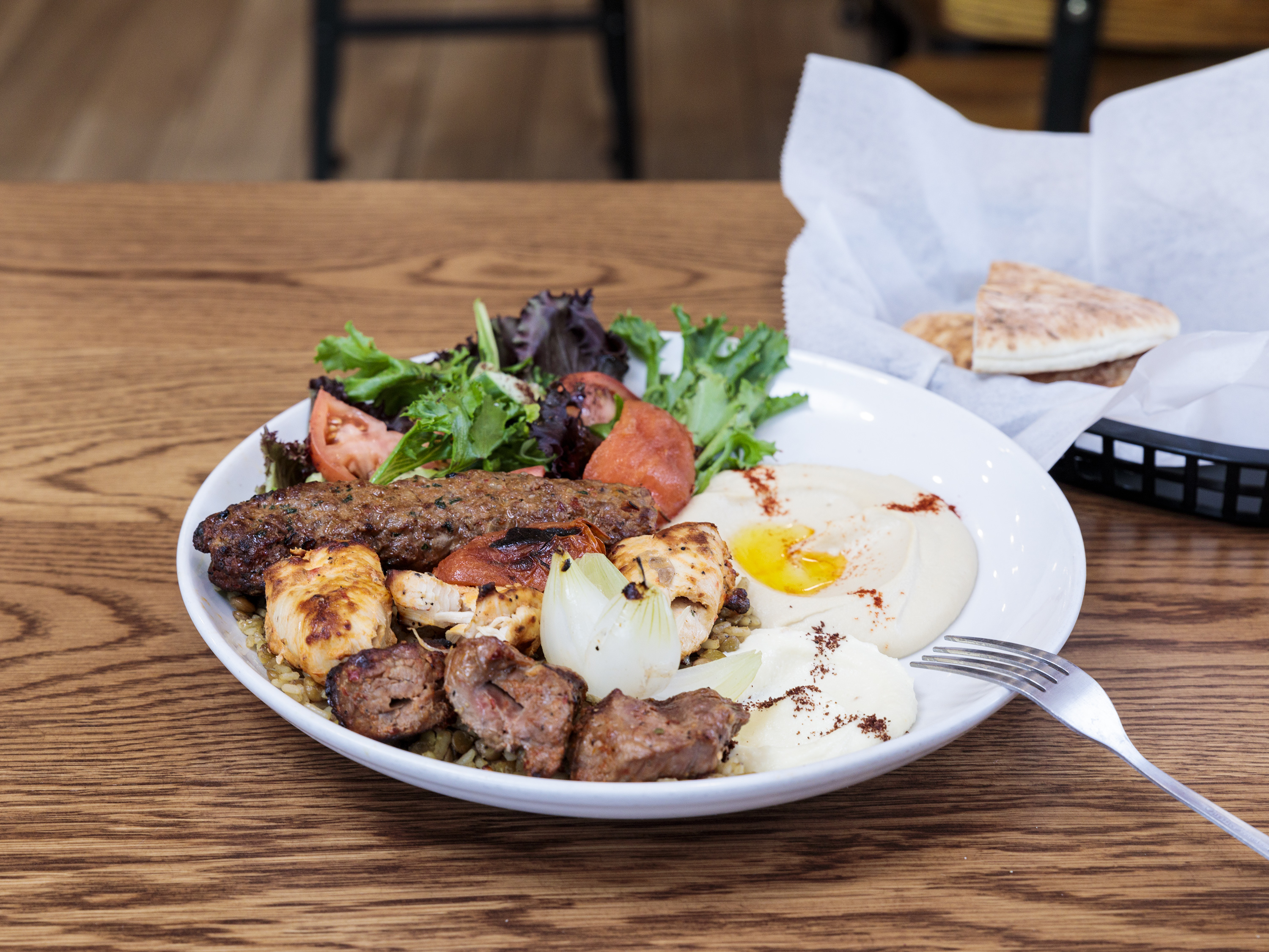 Order Layla's Mixed Grill Platter food online from Layla's Falafel store, Fairfield on bringmethat.com