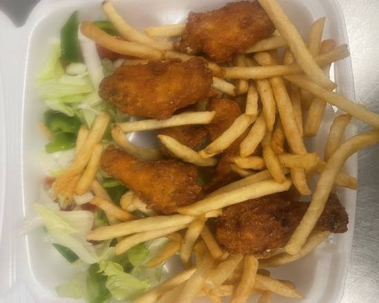 Order Mild Wings (6 pcs) with Fries and Salad food online from Kennedy Fried Chicken store, Monticello on bringmethat.com