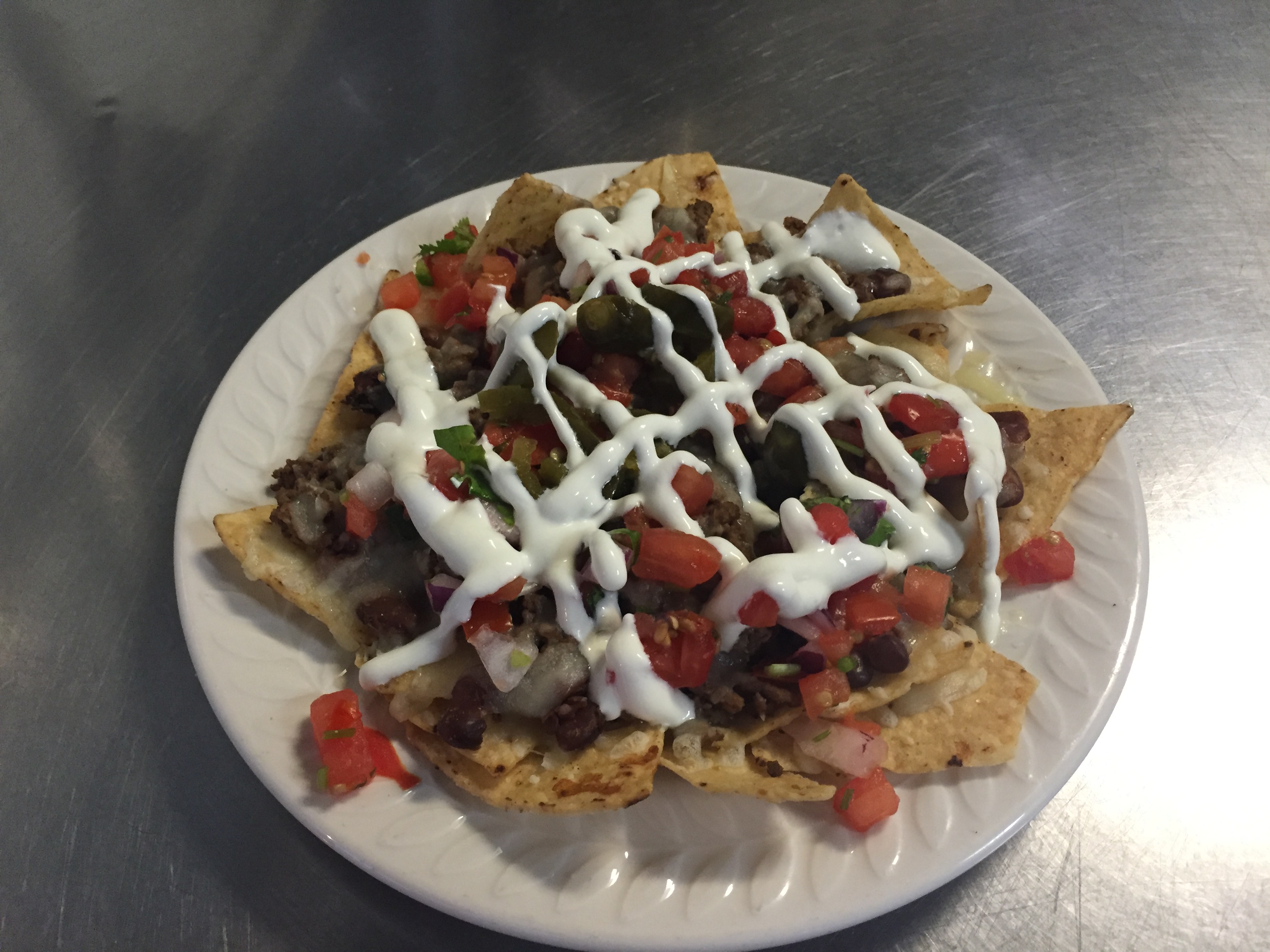 Order Nachos with Ground Beef food online from Habanero cafe mexican grill store, Brooklyn on bringmethat.com