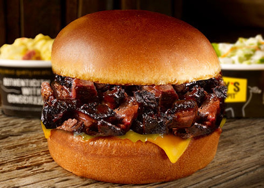 Order Brisket Burnt Ends Sandwich Plate food online from Dickey's Barbecue Pit store, Waco on bringmethat.com