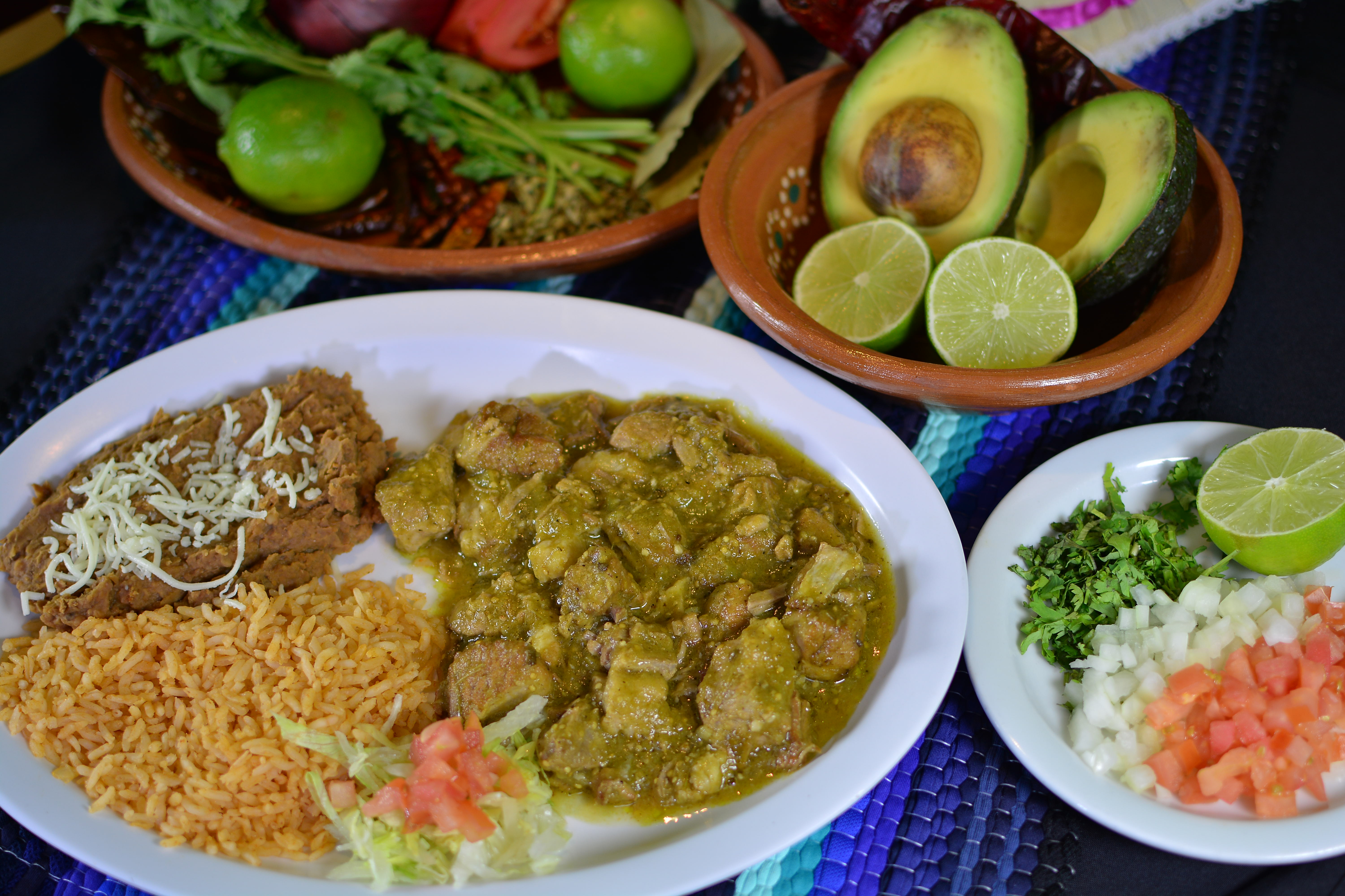 Order Chile Verde Plate food online from Guacamole Authentic Mexican Grill store, Concord on bringmethat.com
