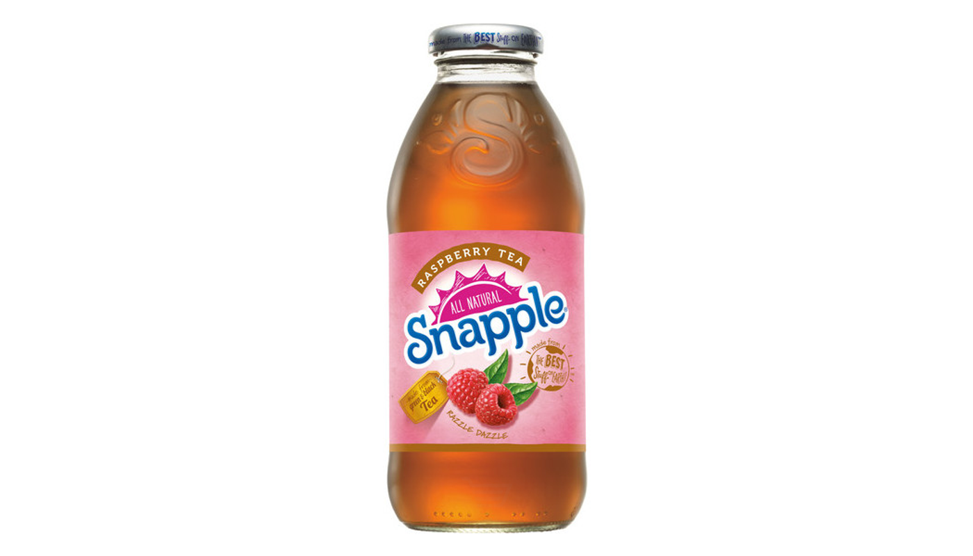 Order Snapple Raspberry Tea 16 oz Bottle food online from JR Food Mart store, Camarillo on bringmethat.com