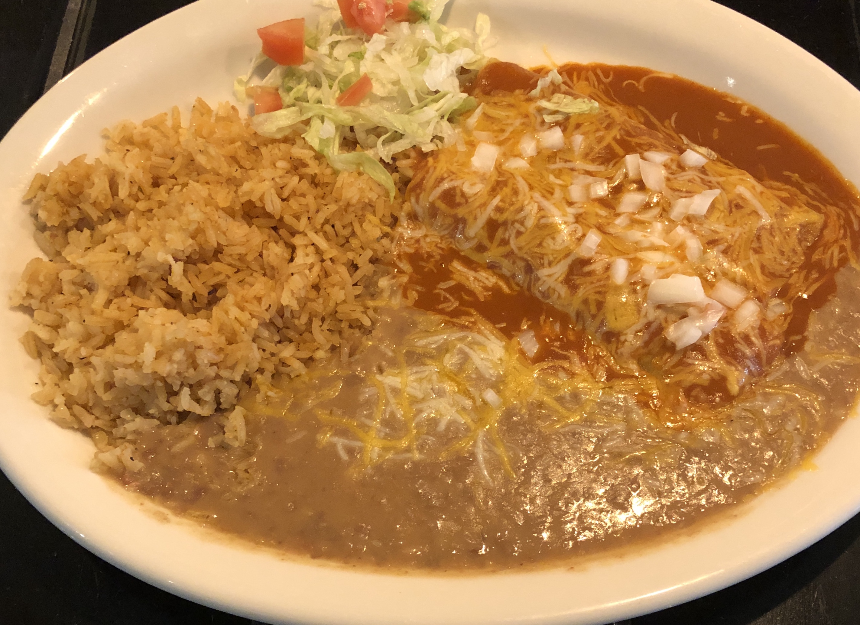 Order #7. Two Enchiladas Combo food online from Velasco Mexican Food store, Visalia on bringmethat.com
