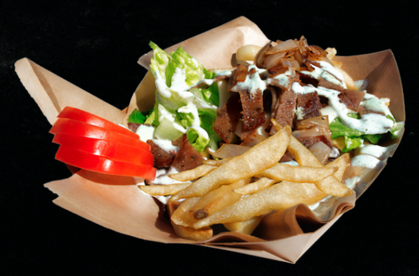 Order Beef and Lamb Gyro Fries food online from Kabob Trolley store, San Francisco on bringmethat.com