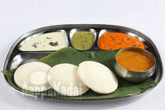 Order IDLY WITH SAMBAR & CHUTNEYS food online from Aappakadai store, Pleasanton on bringmethat.com