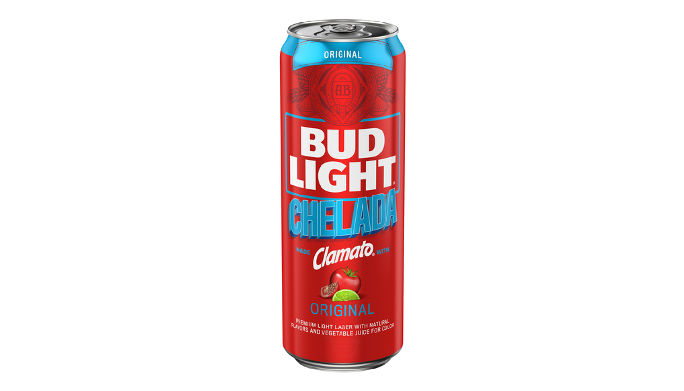 Order Bud Light Chelada (Budweiser & Clamato) 25 oz Can food online from Oceanview Liquor store, Hermosa Beach on bringmethat.com