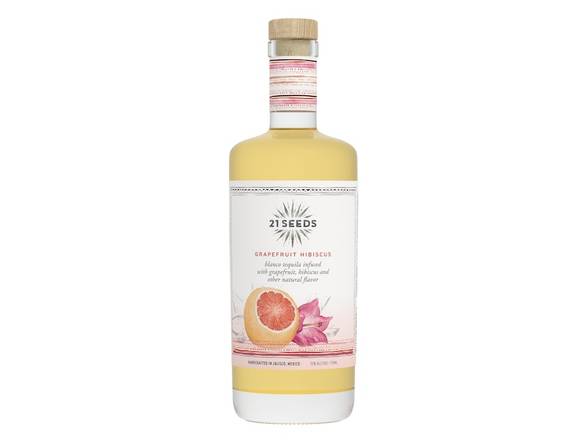 Order 21Seeds Grapefruit Hibiscus (Blanco Tequila Infused with Grapefruit, Hibiscus and Other Natural Flavors) - 750ml Bottle food online from Josh Wines & Liquors Inc store, New York on bringmethat.com