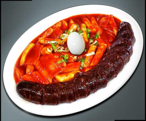 Order [D5] 떡순이 / Ddukbokki with Soondae (Korean Sausage) food online from Jjang Restaurant store, Buena Park on bringmethat.com