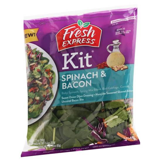 Order Fresh Express · Spinach & Bacon Salad Kit (7.7 oz) food online from Jewel-Osco store, Antioch on bringmethat.com