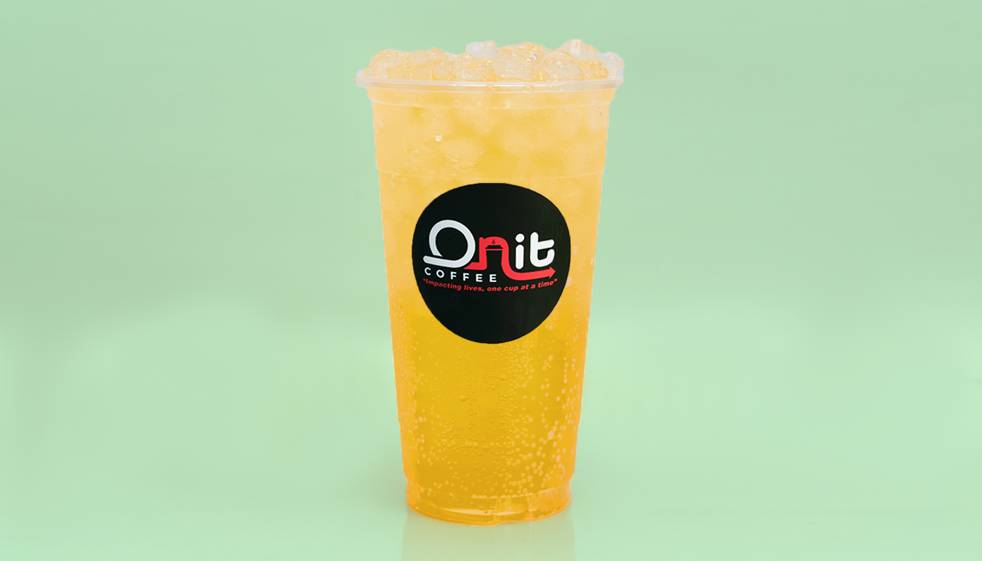 Order Peach Onit Soda  food online from Onit Coffee store, Elk Grove on bringmethat.com