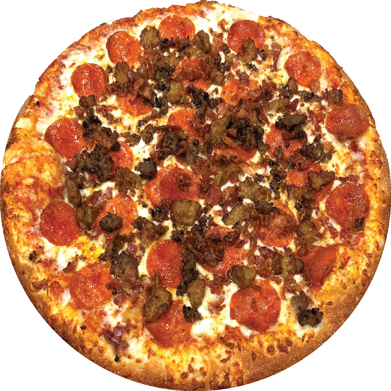 Order Meat Pizza food online from Zoner Pizza, Wings & Waffles store, Warner Robins on bringmethat.com