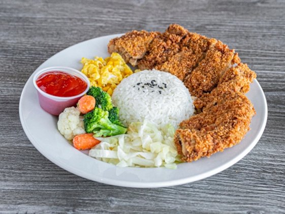 Order Fried Chicken Cutlet w/ Rice food online from Au79 Tea House store, Arcadia on bringmethat.com