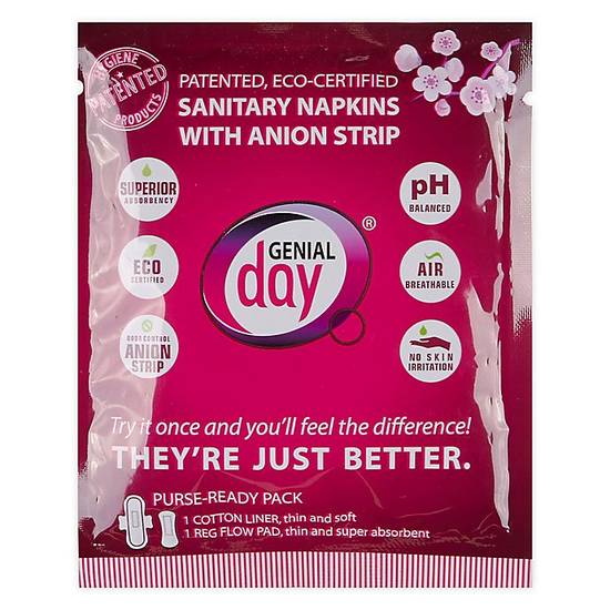 Order Genial Day® 20-Count Purse-Ready Regular Absorbency Pad and Liner Pack food online from Bed Bath & Beyond store, Christiana on bringmethat.com