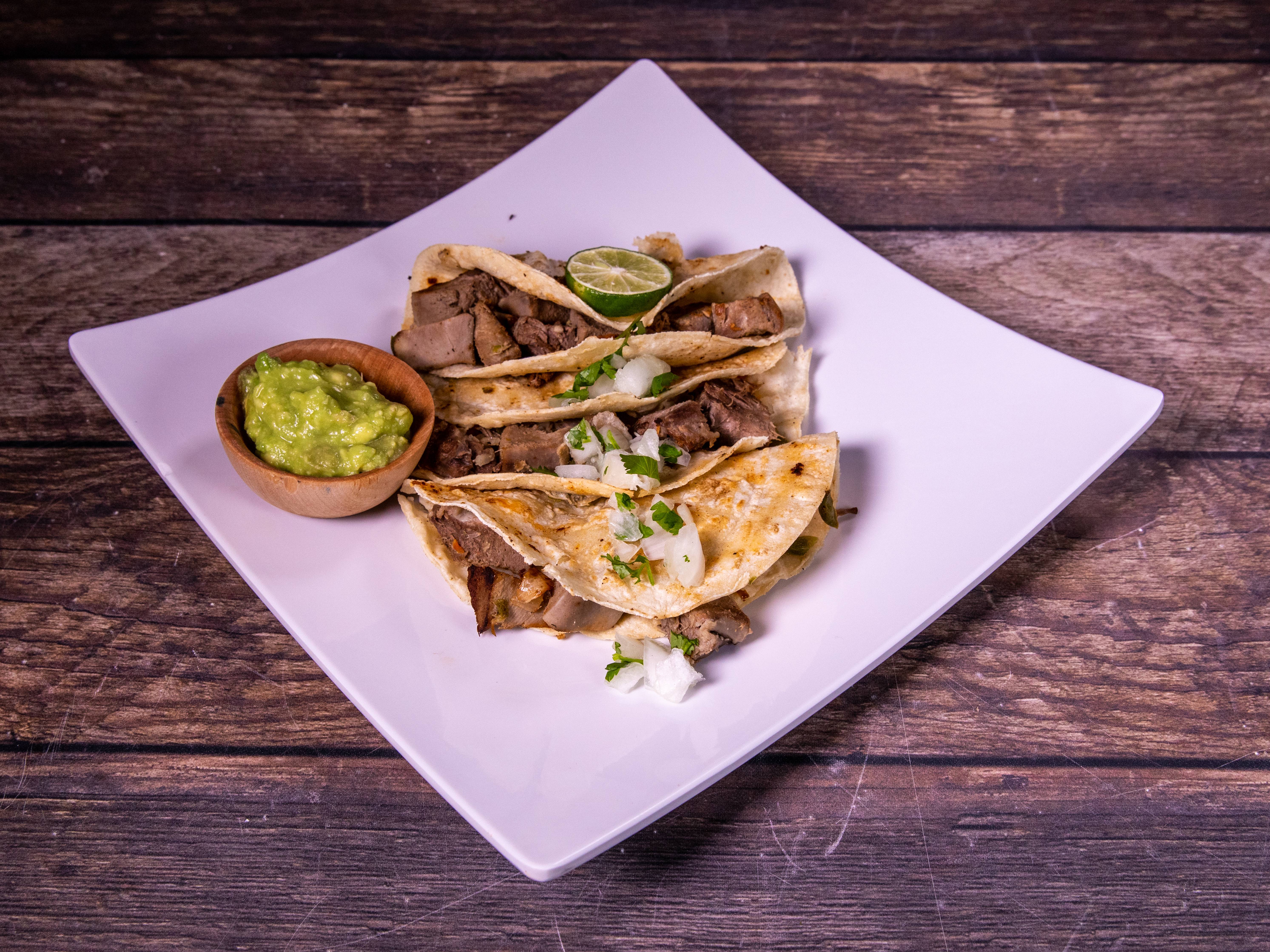 Order Lengua Tacos food online from Cuauhtemoc Cafe store, El Paso on bringmethat.com
