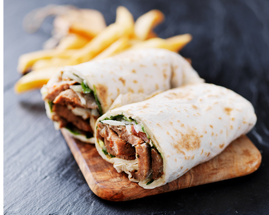 Order Mediterranean Wrap with Fries food online from The Salad Snob store, Fremont on bringmethat.com
