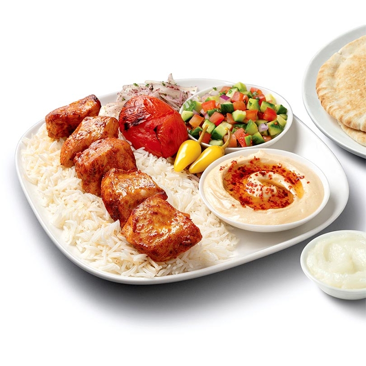 Order Chicken Kabob Plate food online from Zankou Chicken store, Burbank on bringmethat.com